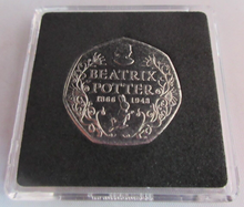 Load image into Gallery viewer, 2016 BEATRIX POTTER QEII BUNC 50P FIFTY PENCE COIN QUAD CAPSULE &amp; COA
