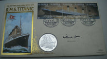 Load image into Gallery viewer, 1998 SIGNED TITANIC, PROOF REPUBLIC OF LIBERIA 5 DOLLAR BENHAM COIN COVER PNC
