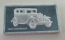 Load image into Gallery viewer, 1929 CHEVROLET 15mm X 10mm 1.60gram SILVER INGOT WITH INFORMATION SLIP
