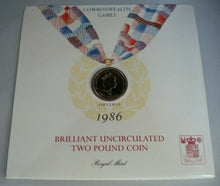 Load image into Gallery viewer, 1986 COMMONWEALTH GAMES COMMEMORATIVE TWO POUND COIN PACK
