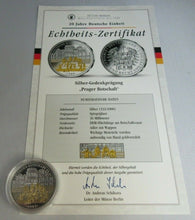 Load image into Gallery viewer, 20 YEARS OF GERMAN UNITY GERMAN EMBASSY PRAGUE 1989 SILVER PROOF MEDAL WITH COA
