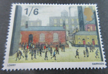 Load image into Gallery viewer, 1967 LOWRY CHILDREN COMING OUT OF SCHOOL 1/6 4 X STAMPS MNH WITH STAMP HOLDER
