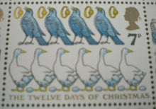 Load image into Gallery viewer, 1977 THE TWELVE DAYS OF CHRISTMAS 7P BLOCK OF 25 STAMPS MNH WITH TRAFFIC LIGHTS
