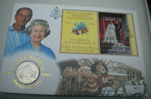 Load image into Gallery viewer, 1947-1997 GOLDEN WEDDING ANNIVERSARY, JERSEY £5 CROWN COIN FIRST DAY COVER PNC
