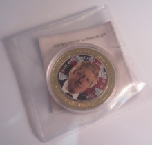 Load image into Gallery viewer, 2019 BORIS JOHNSON GOLD PLATED PROOF MEDALLION WITH COA &amp; CLEAR FLIP
