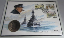 Load image into Gallery viewer, 1994 D-DAY ANNIVERSARY 1965 CHURCHILL CROWN COIN COVER PNC STAMPS &amp; PMARKS
