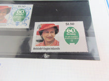 Load image into Gallery viewer, 1986 QEII 60TH BIRTHDAY MISSING COLOUR MNH BVI STAMPS &amp; ALBUM SHEET
