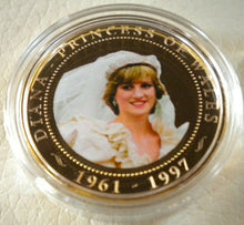 Load image into Gallery viewer, 2007 DIANA PRINCESS OF WALES - BUNC COOK ISLANDS  $1 DOLLAR COIN WITHIN CAPSULE
