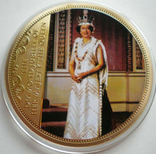 Load image into Gallery viewer, 1952-2012 THE DIAMOND JUBILEE OF HER MAJESTY THE QUEEN LARGE GOLD PLATED MEDAL
