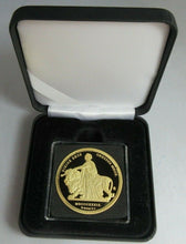 Load image into Gallery viewer, 2006 UNA &amp; THE LION GOLD PLATED COPPER PROOF RESTRIKE IN QUAD CAPSULE &amp; BOX
