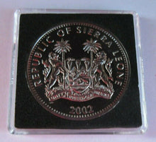 Load image into Gallery viewer, 2002 GOLDEN JUBILEE QEII &amp; CHILDREN PROOF SIERRA LEONE $1 COIN BOX &amp; COA
