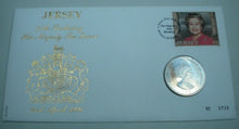 Load image into Gallery viewer, 1996 JERSEY 70TH BIRTHDAY HER MAJESTY THE QUEEN R/MINT BUNC £2 COIN COVER PNC
