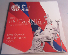 Load image into Gallery viewer, 2013 BRITANNIA FINE SILVER PROOF 1oz £2 TWO POUND COIN ROYAL MINT BOX AND COA
