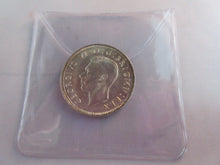 Load image into Gallery viewer, 1942 KING GEORGE VI BARE HEAD .500 SILVER UNC ONE SHILLING COIN &amp; CLEAR FLIP E1
