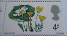 Load image into Gallery viewer, 1966 FLOWERS 4d BLOCK OF 4 STAMPS MNH WITH CLEAR FRONTED STAMP HOLDER
