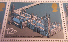 Load image into Gallery viewer, 1975 PALACE OF WESTMINSTER 12P BLOCK OF 20 X STAMPS MNH &amp; STAMP HOLDER
