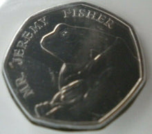 Load image into Gallery viewer, BEATRIX POTTER MR JEREMY FISHER 2017 BU FIFTY PENCE IN SEALED ROYAL MINT PACK
