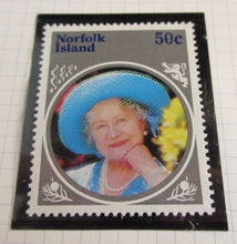 Load image into Gallery viewer, 1985 HMQE QUEEN MOTHER 85th ANNIV COLLECTION NORFOLK ISLAND STAMPS ALBUM SHEET
