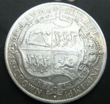 Load image into Gallery viewer, 1918 GEORGE V BARE HEAD FIRST COIN HALF 1/2 CROWN SPINK 4011 CROWNED SHIELD Cc6
