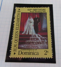 Load image into Gallery viewer, 1986 QUEEN ELIZABETH II 60TH BIRTHDAY DOMINICA STAMPS &amp; ALBUM SHEET
