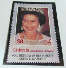 Load image into Gallery viewer, 1986 QUEEN ELIZABETH II 60TH BIRTHDAY UNION ISLAND STAMPS &amp; ALBUM SHEET
