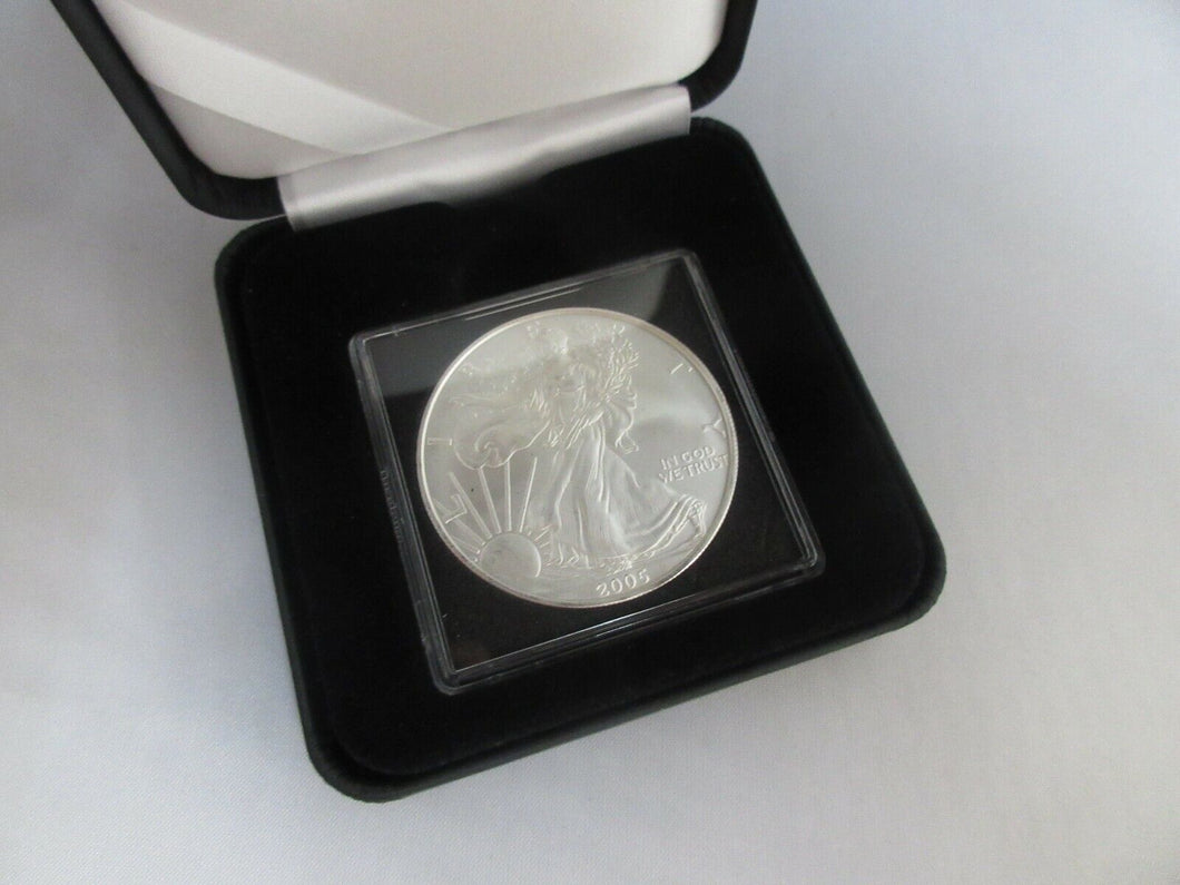 2005 USA SILVER EAGLE 1 TROY OUNCE OF .999 SILVER BOX & CERTIFICATE