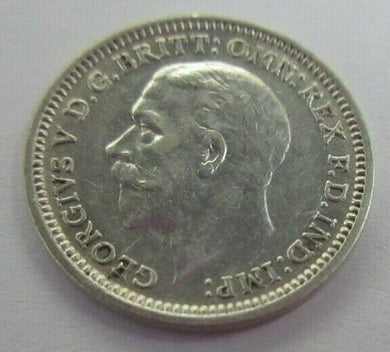 1934 GEORGE V UNC .500 SILVER THREE PENCE COIN IN CLEAR FLIP