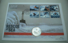 Load image into Gallery viewer, 1979 MAYDAY - RESCUE AT SEA FIRST DAY COIN COVER BUNC 1 CROWN COIN PNC
