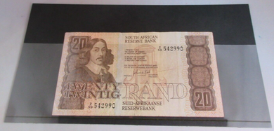 1981 SOUTH AFRICAN RESERVE BANK 1981 TWENTY RAND BANKNOTE IN HOLDER