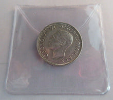 Load image into Gallery viewer, 1943 KING GEORGE VI BARE HEAD .500 SILVER aUNC ONE SHILLING COIN &amp; CLEAR FLIP S2
