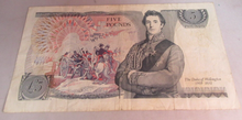 Load image into Gallery viewer, 1973 PAGE FIVE POUND £5 NOTE EF AUGUST 1973  81A 373725
