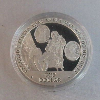 2007 Battle of Trafalgar - Nelson Silver Proof Cook Islands $1 Coins + Caps Cc6