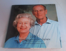 Load image into Gallery viewer, Queen Elizabeth II Diamond Wedding 2007 BUnc UK Royal Mint £5 Crown Coin Pack
