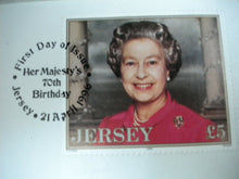 Load image into Gallery viewer, 1996 JERSEY 70TH BIRTHDAY HER MAJESTY THE QUEEN R/MINT BUNC £2 COIN COVER PNC
