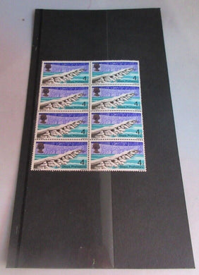 1968 TARR STEPS PREHISTORIC 4d BLOCK OF 8 STAMPS MNH INCLUDES STAMP HOLDER