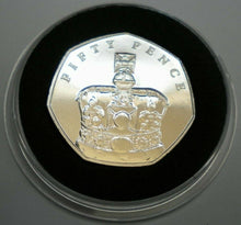 Load image into Gallery viewer, THE CROWN 2018 ISLE OF MAN 50p Coin BUNC WITH INSERT, CAPSULE &amp; POUCH

