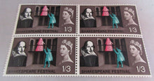 Load image into Gallery viewer, 1964 SHAKESPEARE FESTIVAL 12X PRE-DECIMAL STAMPS WITH CLEAR FRONTED STAMP HOLDER
