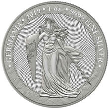 Load image into Gallery viewer, 2019 Germania 5 Mark 1oz .999 fine Silver Bullion Coin 1st Year of release
