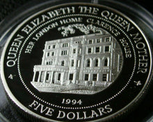 Load image into Gallery viewer, 1994 SILVER Proof FIJI 5 DOLLARS CLARENCE HOUSE QUEEN MOTHER LADY OF THE CENTURY
