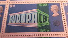 Load image into Gallery viewer, 1969 EUROPA &amp; CEPT EMBLEMS 9d HALF SHEET 60 X STAMPS MNH INCLUDES TRAFFIC LIGHTS
