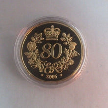 Load image into Gallery viewer, 2006 Queen Elizabeth II 80th Birthday Coloured Proof-Like Medallion in Capsule
