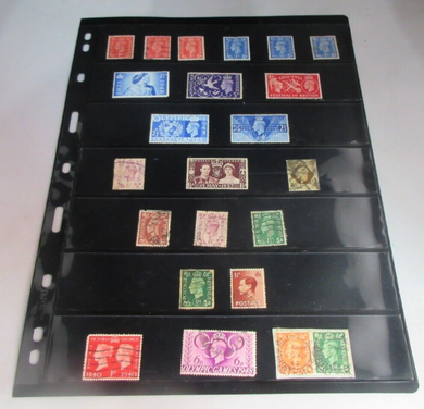 KING GEORGE VI NEW & USED PRE DECIMAL STAMPS WITH FOLDER SHEET