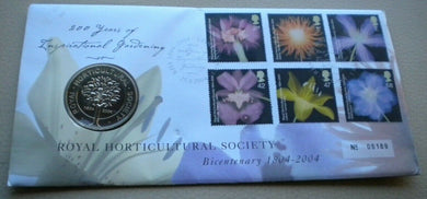 1804-2004 200 YEARS OF INSPIRATIONAL GARDENING BICENTENARY MEDAL COVER PNC/INFO