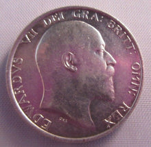 Load image into Gallery viewer, 1910 KING EDWARD VII BARE HEAD BUNC .925 SILVER ONE SHILLING COIN IN CLEAR FLIP
