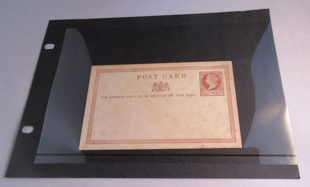 QUEEN VICTORIA HALF PENNY POSTCARD USED IN CLEAR FRONTED HOLDER