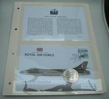 Load image into Gallery viewer, 2008 HAWKER HUNTER HISTORY OF THE ROYAL AIR FORCE PROOF 1 CROWN  COIN COVER PNC
