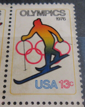 Load image into Gallery viewer, 1976 OLYMPICS USA BLOCK OF 4 13C STAMPS MNH IN STAMP HOLDER
