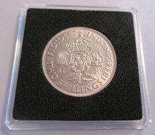 Load image into Gallery viewer, 1944 KING GEORGE VI UNC .500 FLORIN TWO SHILLINGS WITH QUAD CAP, BOX &amp; COA
