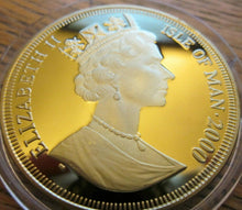 Load image into Gallery viewer, 2000 SILVER &amp; GOLD PLATED PROOF ISLE OF MAN 1 CROWN COIN THE Royal visit
