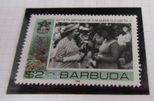 Load image into Gallery viewer, 1986 QUEEN ELIZABETH II 60TH BIRTHDAY BARBUDA MINISHEET + STAMPS &amp; ALBUM SHEET
